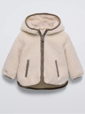 Zara FAUX SHEARLING HOODED JACKET